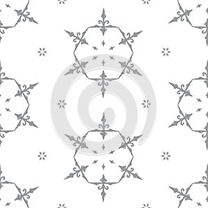 Symetrical seamless snowflake pattern vintage style - seamles design paper
