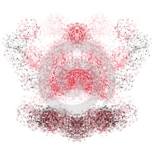 Symmertical abstract spot multicoloured drawing. Rorschach ink blots