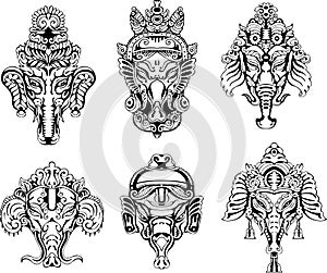 Symmetric Ganesha masks photo