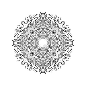 Symmetric mandala of coloring book for adults