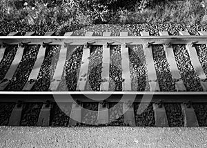 Symmetric railway track city background