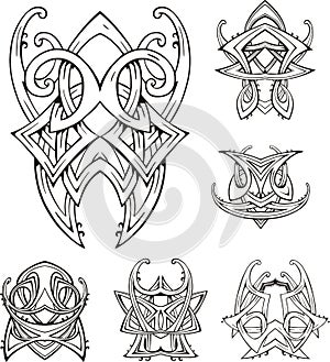 Symmetric tribal knot tattoos