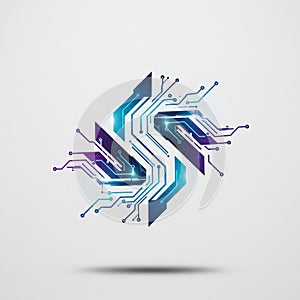 Symmetrical abstract design resembling a circuit board pattern with a dynamic,