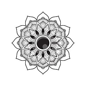 Mandala vector design illustrator.Mandala fler design. photo