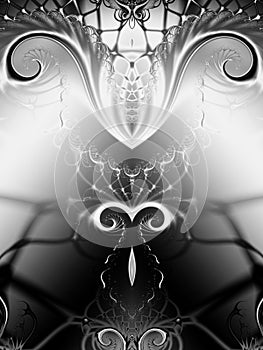 Symmetrical Black White Swirls