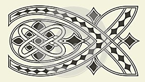 Symmetrical Celtic Knot Pattern Design, vector design Generative AI