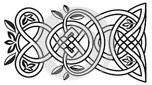 Symmetrical Celtic Knot Pattern, Eternity, Interconnection Unity, vector design Generative AI