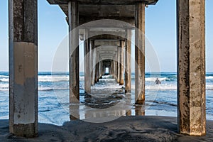 Symmetrical Concrete Pier in La Jolla, California