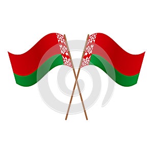 Symmetrical Crossed Belarus flags