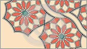 Symmetrical geometric floral pattern, elegant and decorative design. vector design Generative AI