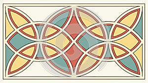 Symmetrical Geometric Pattern, Decorative Tile, vector design Generative AI