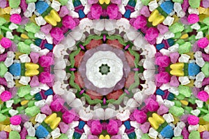Symmetrical geometrical colorful pebble background