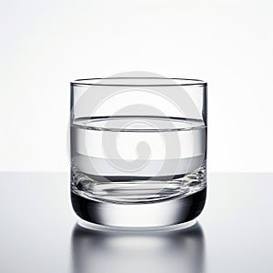 Symmetrical Glass With Water On White Background