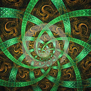 Symmetrical green flower