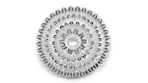 Is positioned against a plain white background emphasizing its intricate