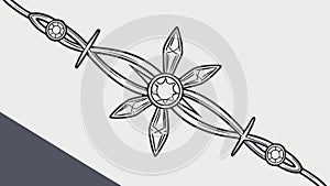 Symmetrical Ornate Scrollwork Element Vector, vector design Generative AI