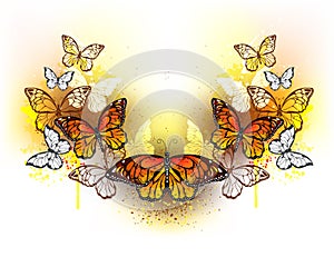 Symmetrical pattern of butterflies monarchs photo