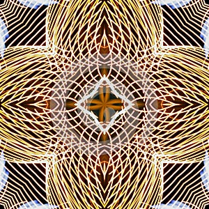 Symmetrical pattern design of golden lines