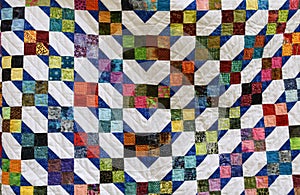 Detail of colorful quilt