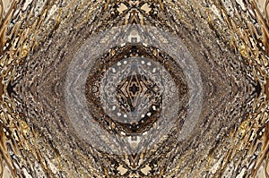 Symmetrical pattern in shades of brown and gold