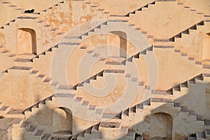 Symmetrical Patterns of Panna Meena Ka Kund Stepwell in Jaipur, Rajasthan