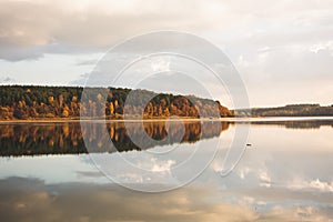 Symmetrical reflection in the water