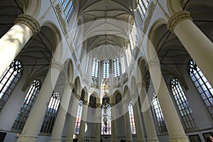 Symmetrical roof of a church in leiden the netherlands Holland