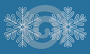 Symmetrical snowflake, icy snowflake icon, crystal symbol