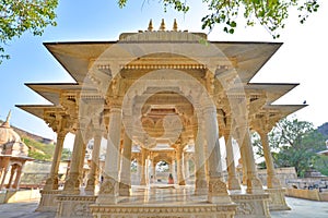 Symmetrical view on a cenotaph, Royal Gaitor, Jaipur, Rajasthan