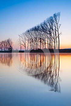 Symmetry - autumn morning on the river