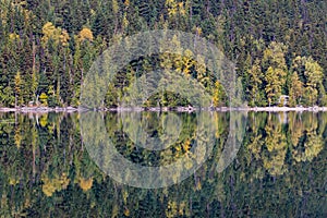 Symmetry and Fall colours. Birkenhead Lake reflections in September.