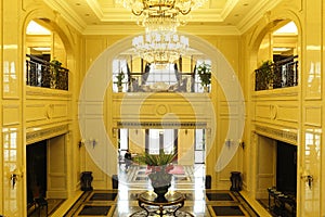 The lobby of the hotel