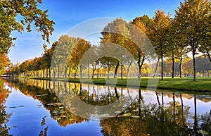 Symmetry reflection on the autumn river