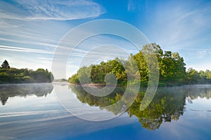 Symmetry reflection on the summer river