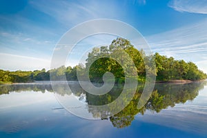 Symmetry reflection on the summer river