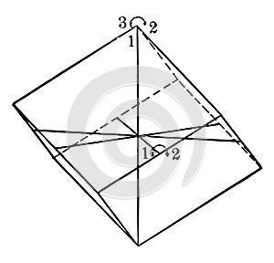 Symmetry of Rhombohedral Class vintage illustration