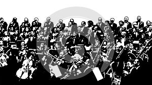 Symphonic orchestra isolated silhoutte graphic photo