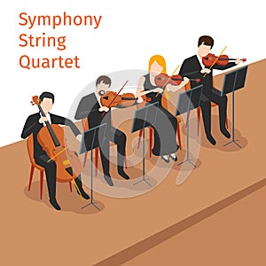 Symphonic orchestra string quartet vector photo