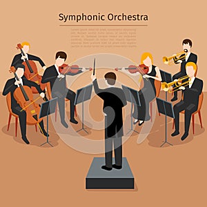 Symphonic orchestra vector illustration