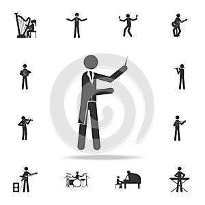 Symphony conductor icon. Detailed set of music icons. Premium quality graphic design. One of the collection icons for websites; we photo