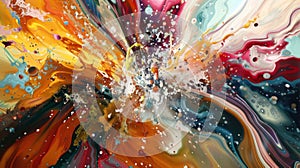 A symphony of fluid movements creates a mesmerizing explosion of color