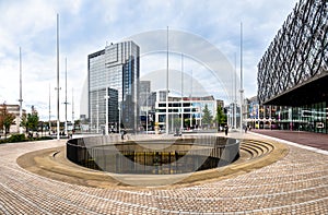 Symphony Hall and The Library of Birmingham in Centenary Square, UK