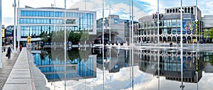 Symphony Hall and The Rep at Centenary Square in Birmingham, UK