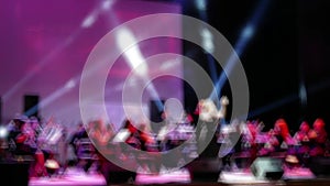 Symphony Orchestra Performance In The Concert Hall,Defocus Background