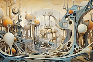 symphony of organic forms and abstract patterns, evoking a sense of interconnectedness and harmony