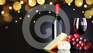 Symphony of pleasure: wine, cheese and grapes