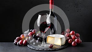 Symphony of pleasure: wine, cheese and grapes