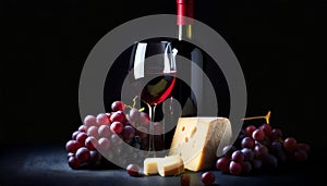 Symphony of pleasure: wine, cheese and grapes