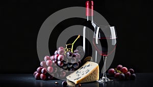 Symphony of pleasure: wine, cheese and grapes