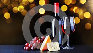 Symphony of pleasure: wine, cheese and grapes